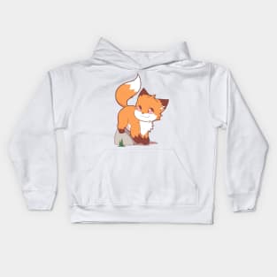 Cute chibi fox Kids Hoodie